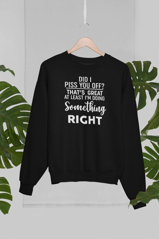 Did I Piss You Off Sweat Shirt shopmerchmallow Virgin Teez - Black Hoodie