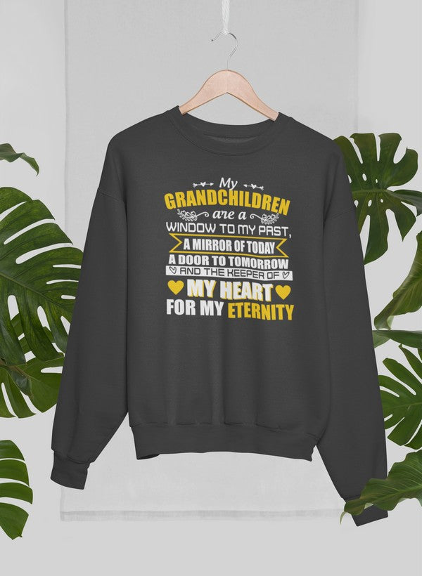 My Grandchildren Are A Window To My Past A Mirror Of Today A Door To Tomorrow And The Keeper Of My Heart For All Eternity Sweat Shirt shopmerchmallow Virgin Teez - Black Hoodie