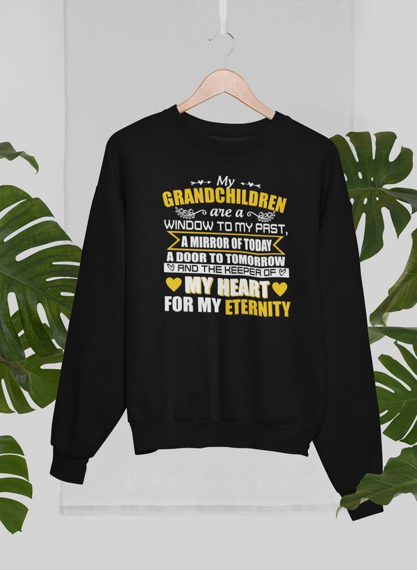 My Grandchildren Are A Window To My Past A Mirror Of Today A Door To Tomorrow And The Keeper Of My Heart For All Eternity Sweat Shirt shopmerchmallow Virgin Teez - Black Hoodie