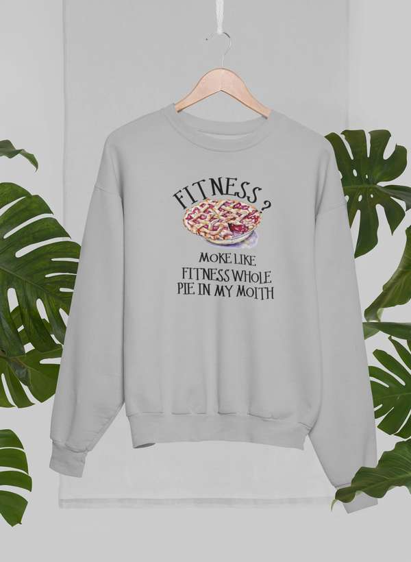 Fitness Pie In My Mouth Sweat Shirt shopmerchmallow Virgin Teez - Black Hoodie