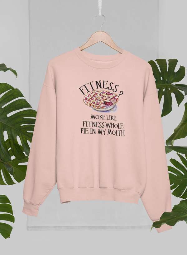 Fitness Pie In My Mouth Sweat Shirt shopmerchmallow Virgin Teez - Black Hoodie
