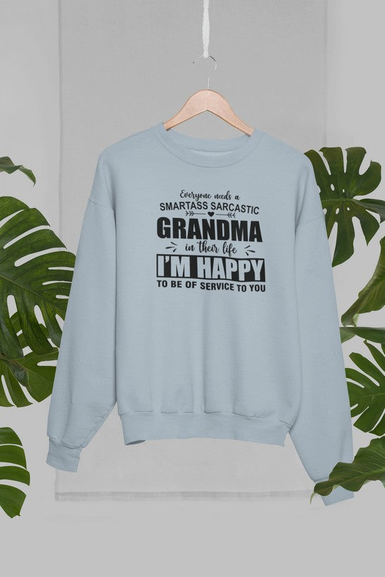 Everyone Needs A Smartass Sarcastic Grandma In Their Life Sweat Shirt shopmerchmallow Virgin Teez - Black Hoodie