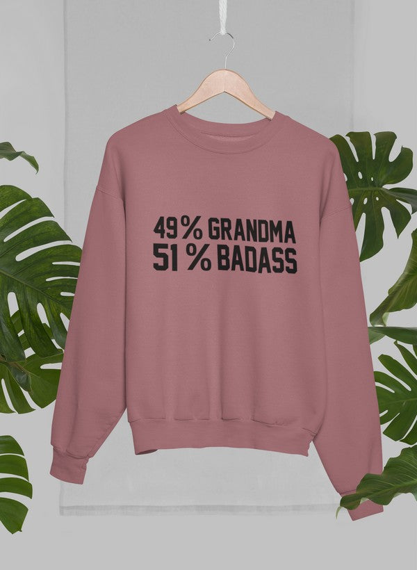 49% Grandma 51% Badass Sweat Shirt shopmerchmallow Virgin Teez - Black Hoodie