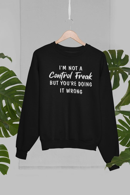 I'm Not a Control Freak Sweat Shirt shopmerchmallow Virgin Teez - Black Hoodie