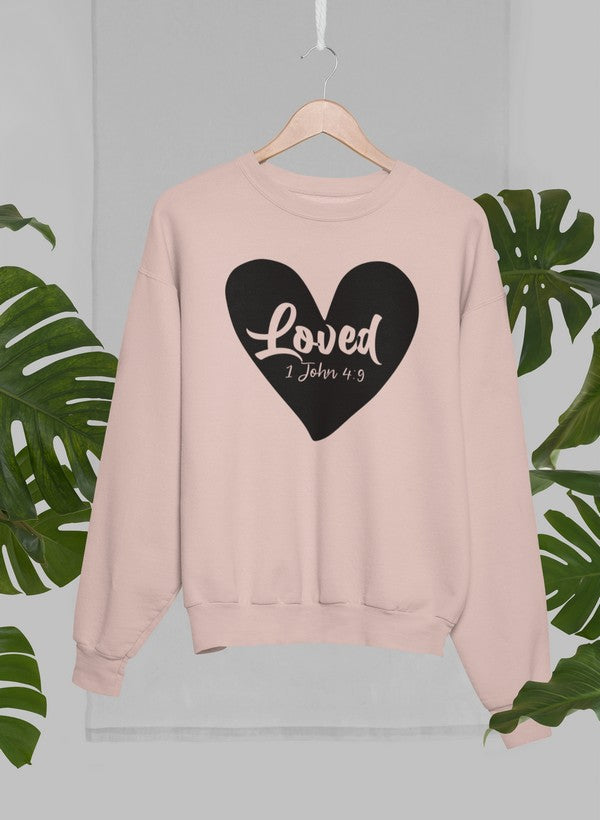 Loved 1 John 4:9 Sweat Shirt shopmerchmallow Virgin Teez - Black Hoodie