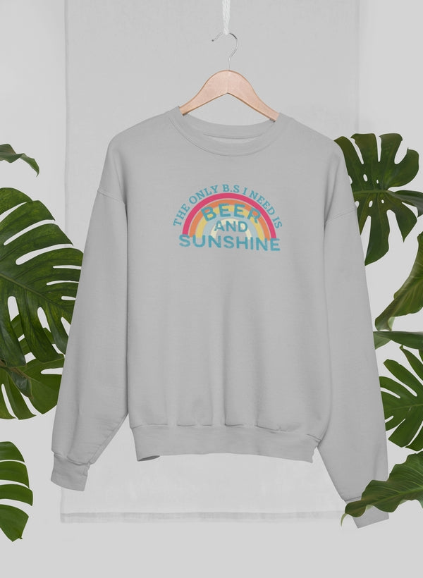 Beer & Sunshine Sweat Shirt shopmerchmallow Virgin Teez - Black Hoodie
