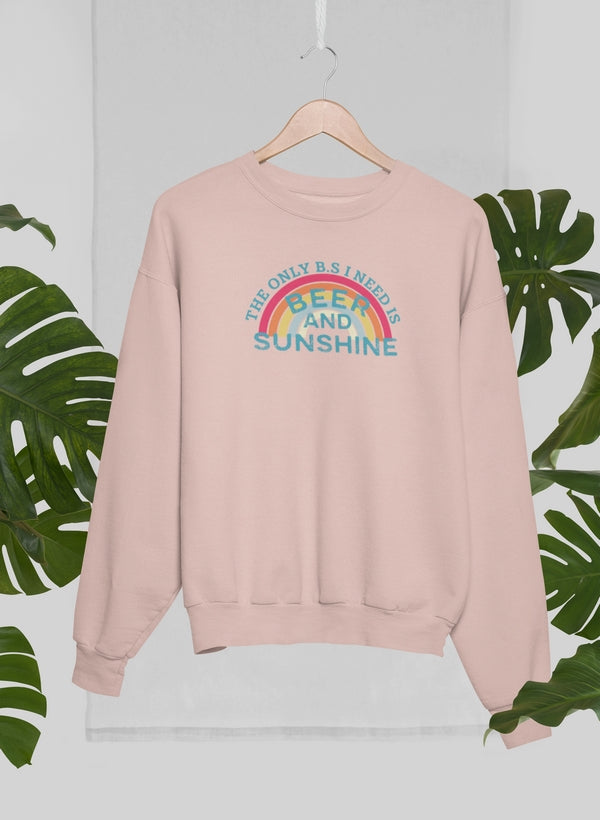 Beer & Sunshine Sweat Shirt shopmerchmallow Virgin Teez - Black Hoodie