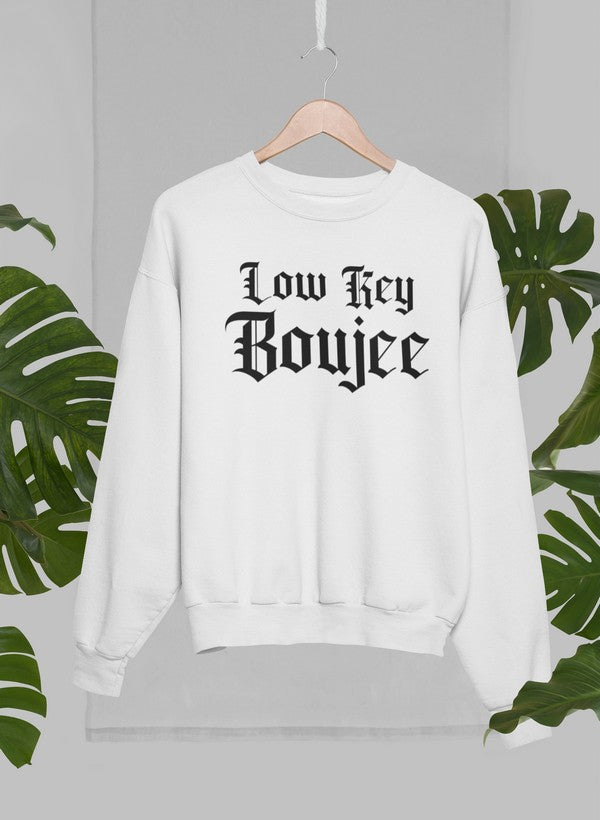 Low Key Boujee Sweat Shirt shopmerchmallow Virgin Teez - Black Hoodie