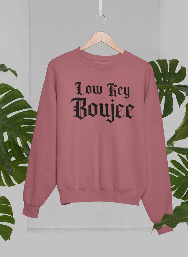 Low Key Boujee Sweat Shirt shopmerchmallow Virgin Teez - Black Hoodie