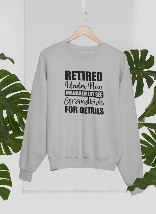 Retired Under New Management See Grandkids For Details Sweat Shirt shopmerchmallow Virgin Teez - Black Hoodie