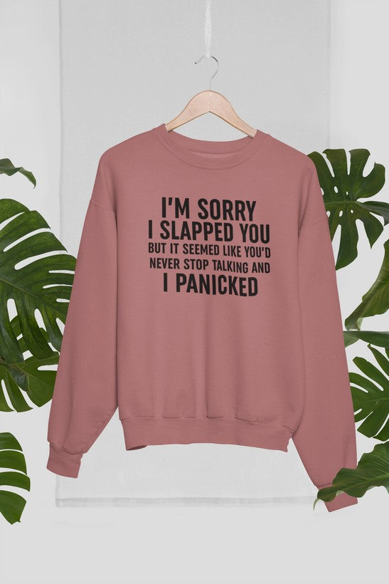 I'm Sorry I Panicked Sweat Shirt shopmerchmallow Virgin Teez - Black Hoodie
