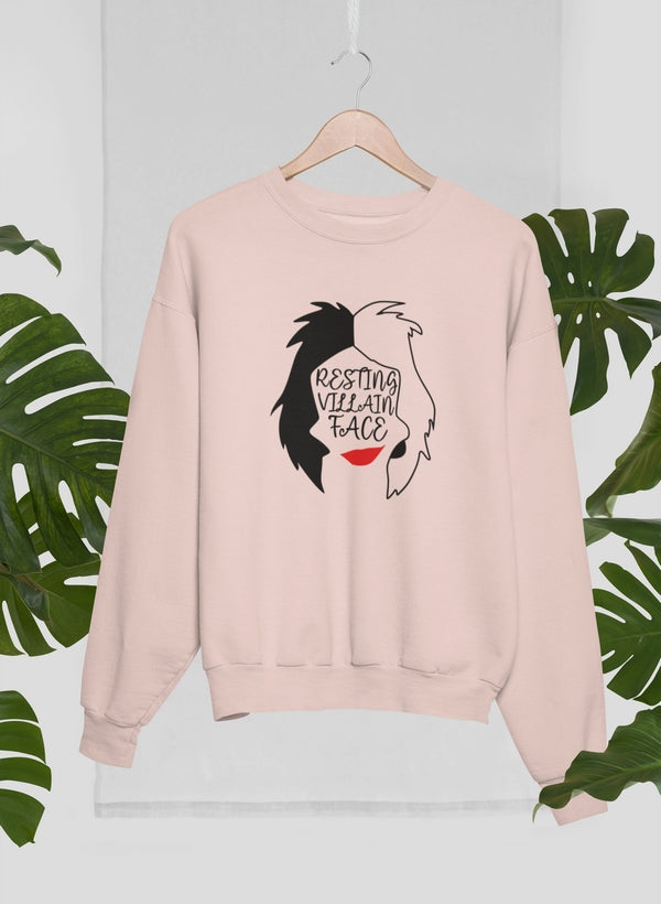 Resting Villain Face Sweat Shirt shopmerchmallow Virgin Teez - Black Hoodie
