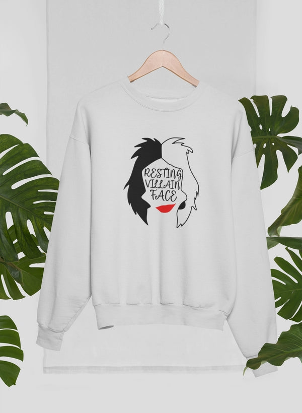 Resting Villain Face Sweat Shirt shopmerchmallow Virgin Teez - Black Hoodie