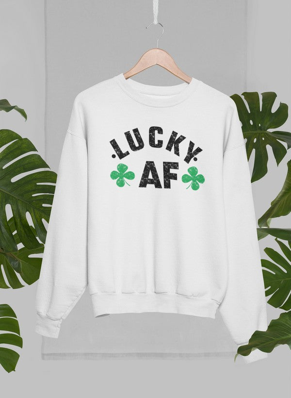 Lucky AF Sweat Shirt shopmerchmallow Virgin Teez - Black Hoodie