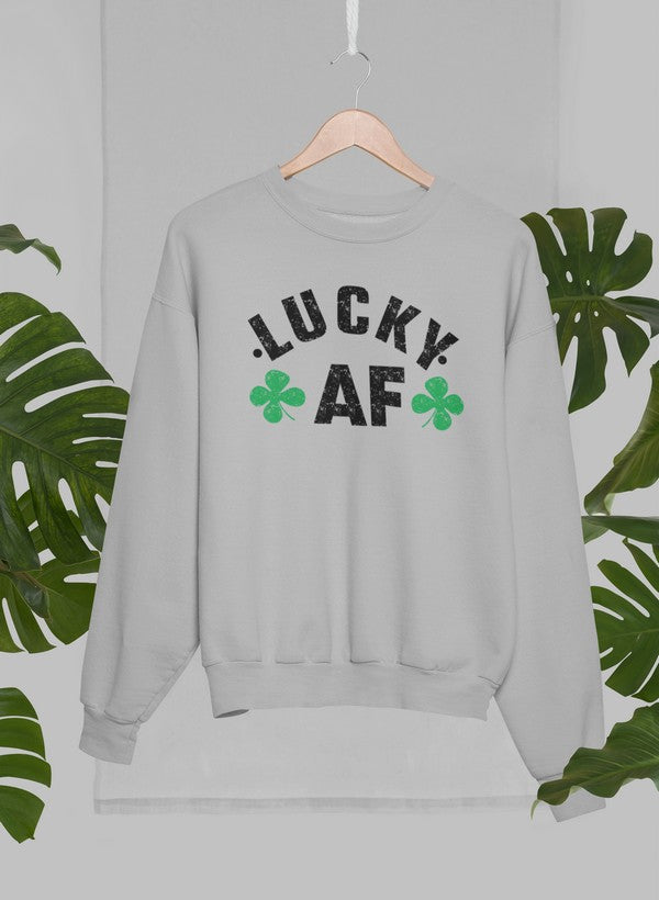 Lucky AF Sweat Shirt shopmerchmallow Virgin Teez - Black Hoodie