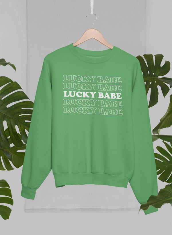 Lucky babe Sweat Shirt shopmerchmallow Virgin Teez - Black Hoodie
