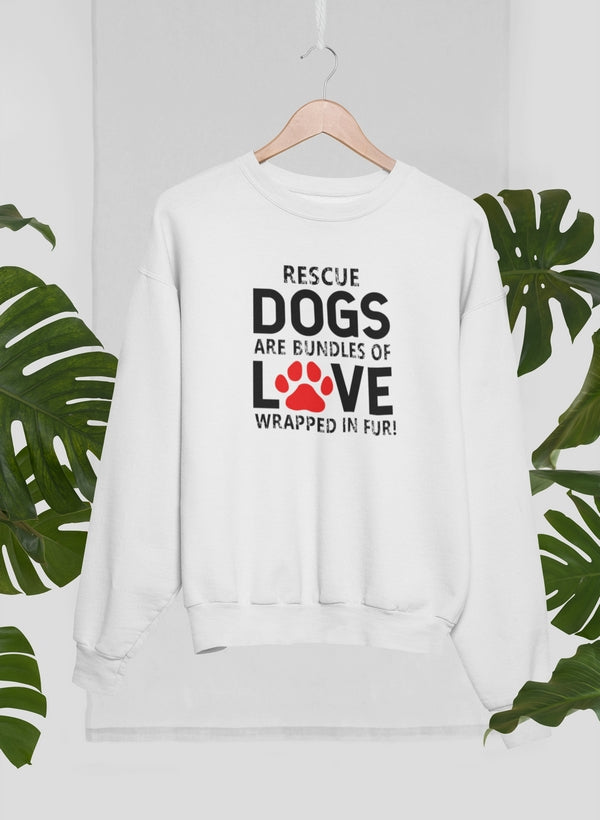 Rescue Dogs Are Bundles of Love Sweat Shirt shopmerchmallow Virgin Teez - Black Hoodie