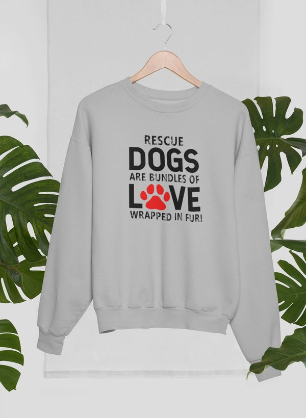 Rescue Dogs Are Bundles of Love Sweat Shirt shopmerchmallow Virgin Teez - Black Hoodie