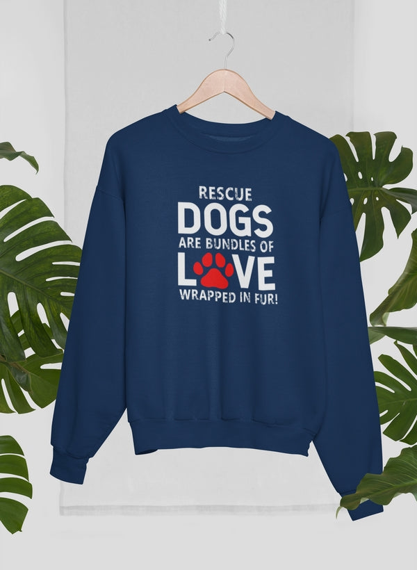Rescue Dogs Are Bundles of Love Sweat Shirt shopmerchmallow Virgin Teez - Black Hoodie