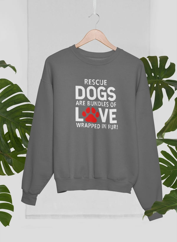 Rescue Dogs Are Bundles of Love Sweat Shirt shopmerchmallow Virgin Teez - Black Hoodie