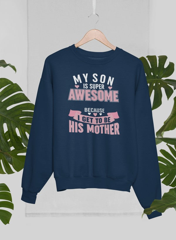 My Son Is Super Awesome Sweat Shirt shopmerchmallow Virgin Teez - Black Hoodie