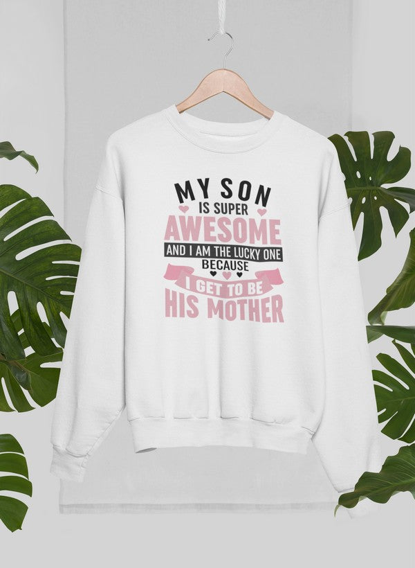 My Son Is Super Awesome Sweat Shirt shopmerchmallow Virgin Teez - Black Hoodie