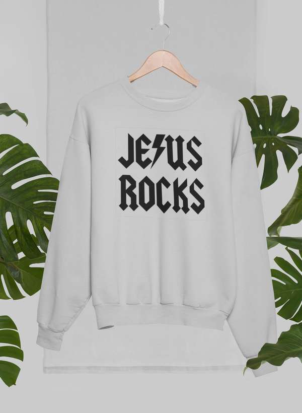 Jesus Rocks Sweat Shirt shopmerchmallow Virgin Teez - Black Hoodie