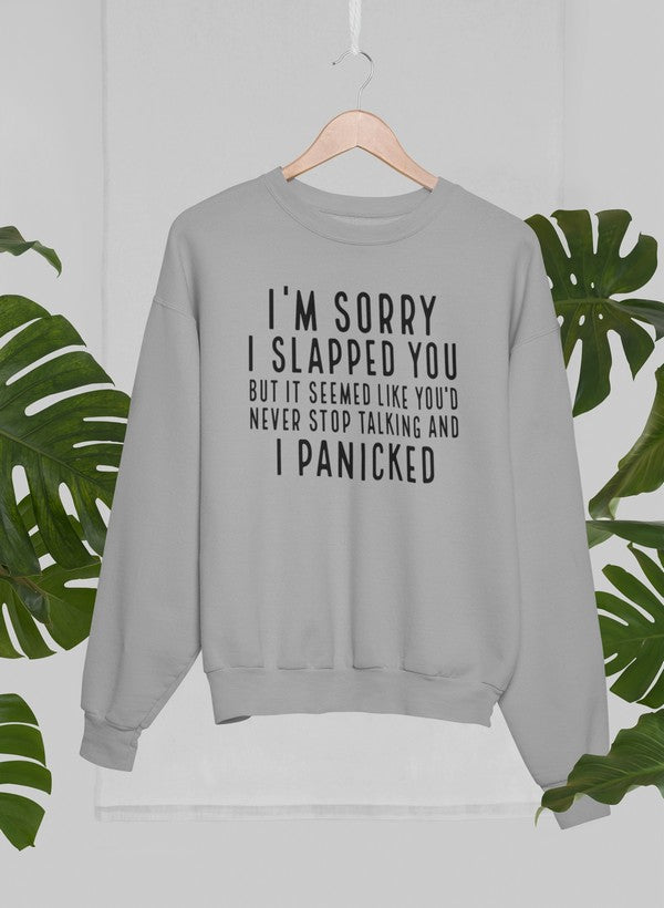 I'm Sorry I Slapped You Sweat Shirt shopmerchmallow Virgin Teez - Black Hoodie
