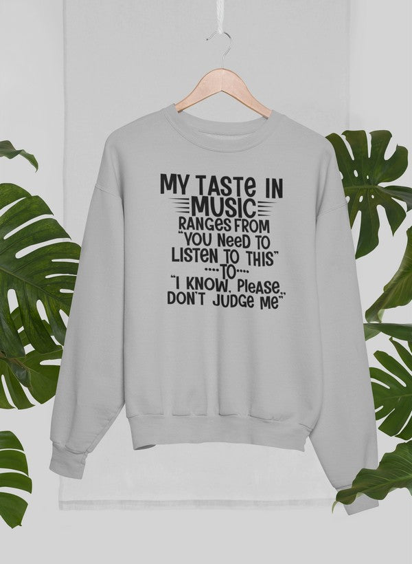 My Taste In Music Sweat Shirt shopmerchmallow Virgin Teez - Black Hoodie