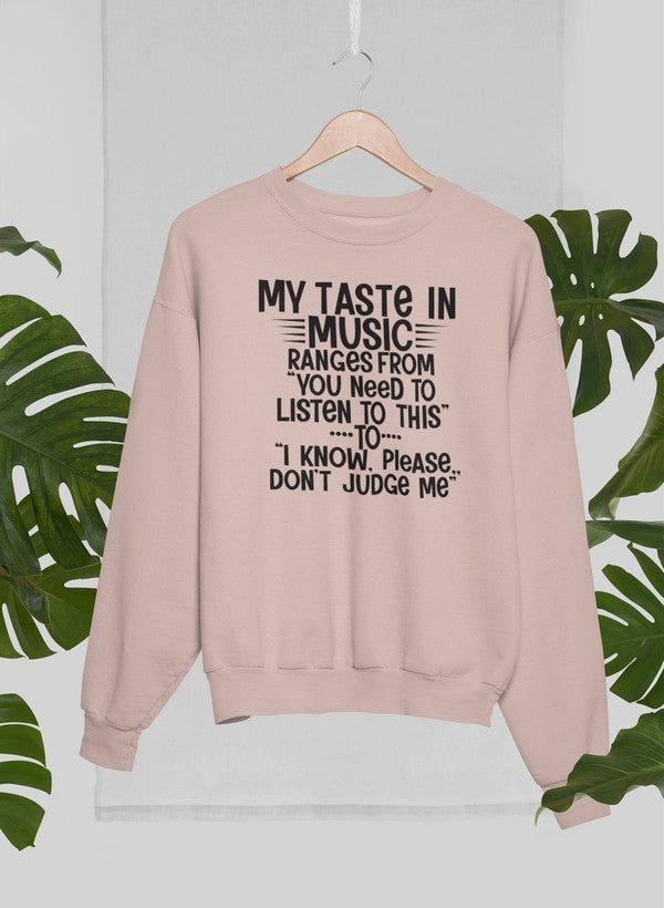 My Taste In Music Sweat Shirt shopmerchmallow Virgin Teez - Black Hoodie