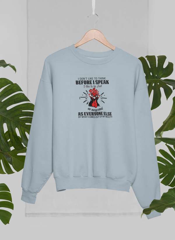 I Don't Like To Think Before I Speak Sweat Shirt shopmerchmallow Virgin Teez - Black Hoodie