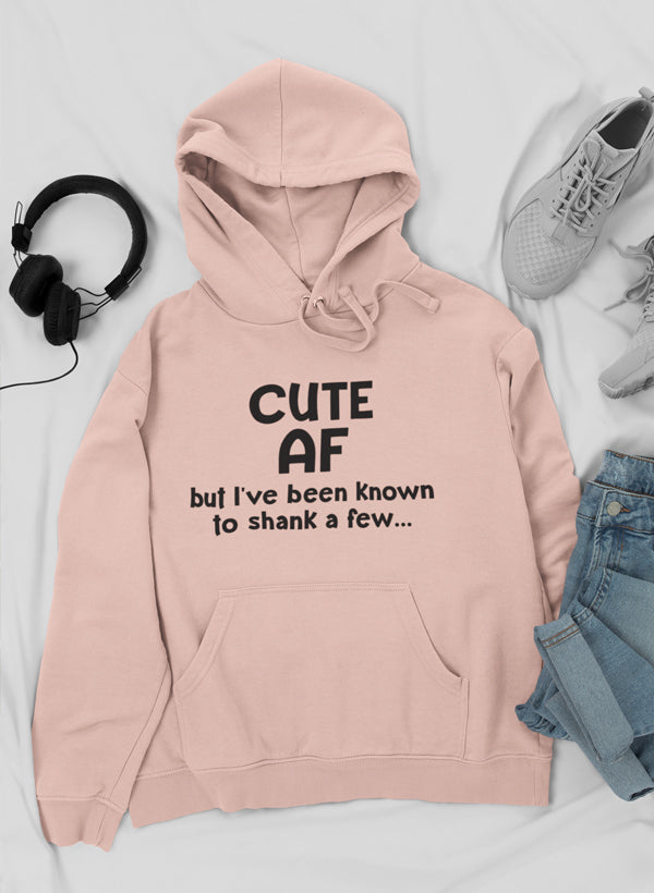 Cute AF Hoodie shopmerchmallow Virgin Teez - Black Hoodie