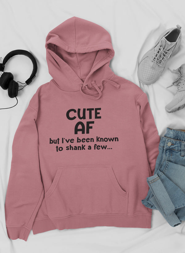 Cute AF Hoodie shopmerchmallow Virgin Teez - Black Hoodie