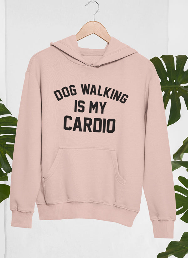 Dog Walking Is My Cardio Hoodie shopmerchmallow Virgin Teez - Black Hoodie