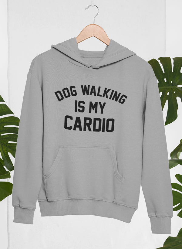 Dog Walking Is My Cardio Hoodie shopmerchmallow Virgin Teez - Black Hoodie