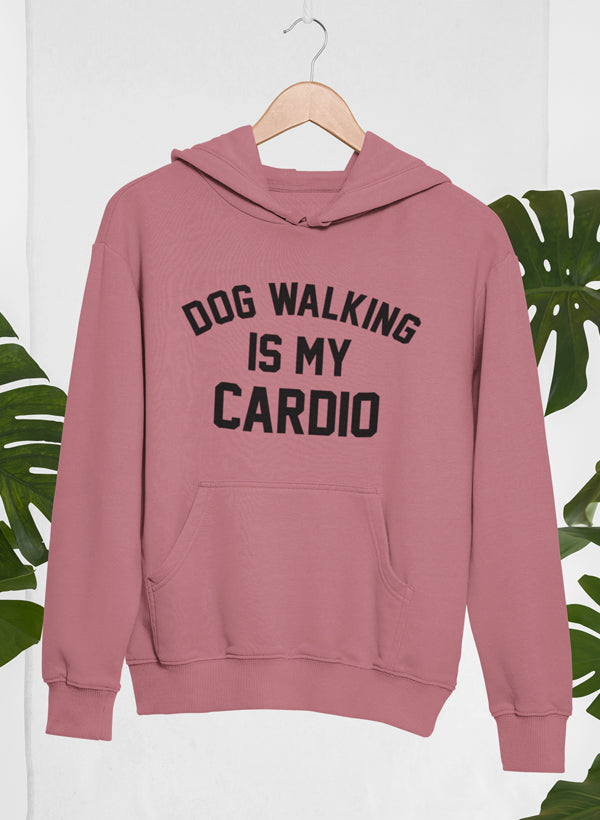 Dog Walking Is My Cardio Hoodie shopmerchmallow Virgin Teez - Black Hoodie