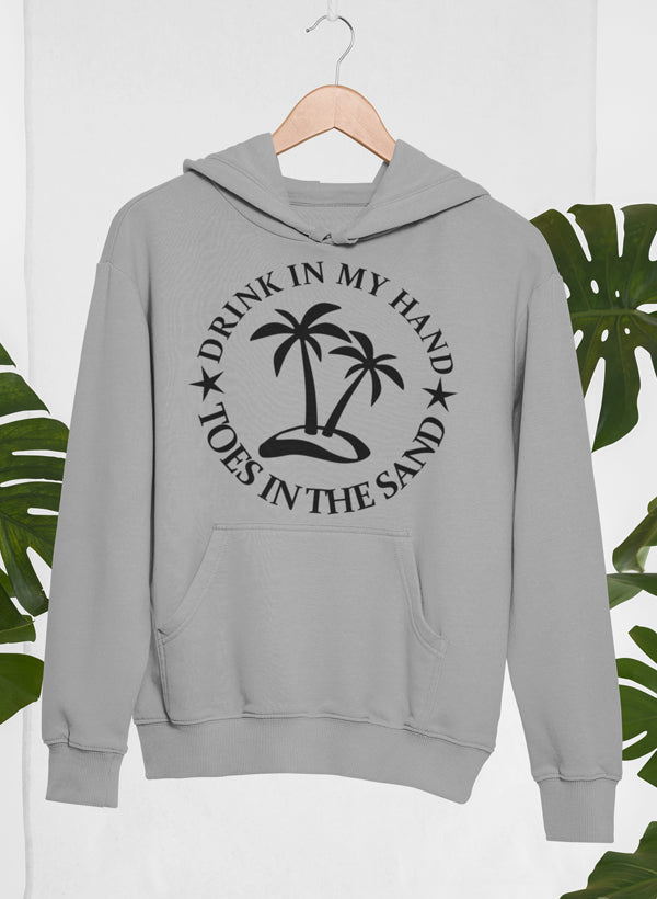 Drink In My Hand Toes In The Sand Hoodie shopmerchmallow Virgin Teez - Black Hoodie