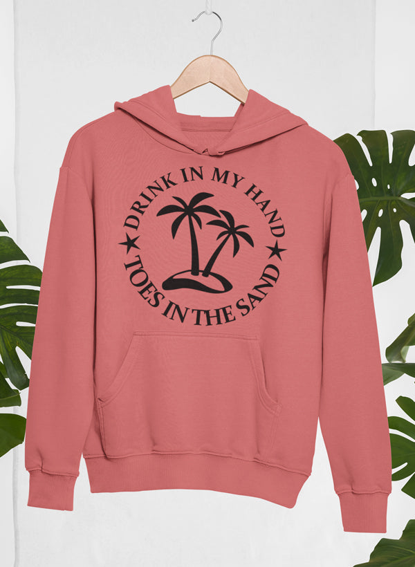 Drink In My Hand Toes In The Sand Hoodie shopmerchmallow Virgin Teez - Black Hoodie