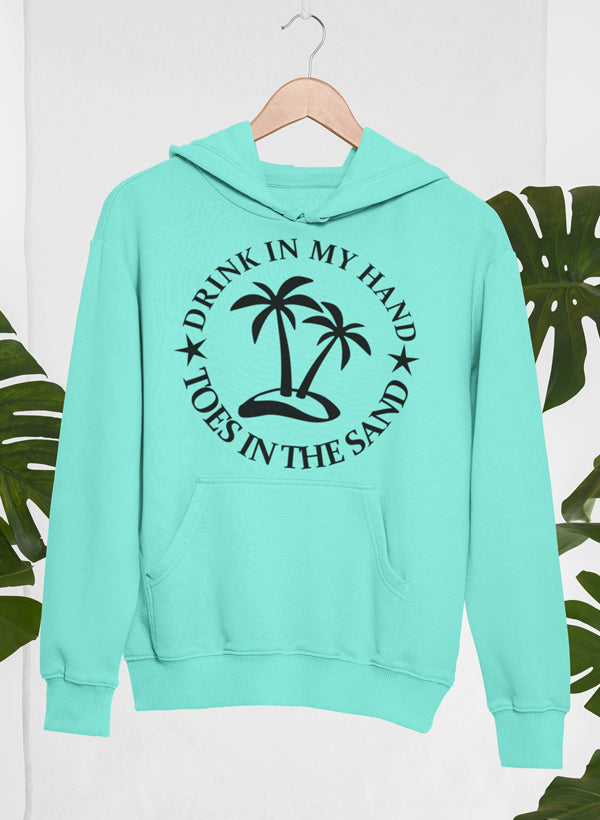Drink In My Hand Toes In The Sand Hoodie shopmerchmallow Virgin Teez - Black Hoodie