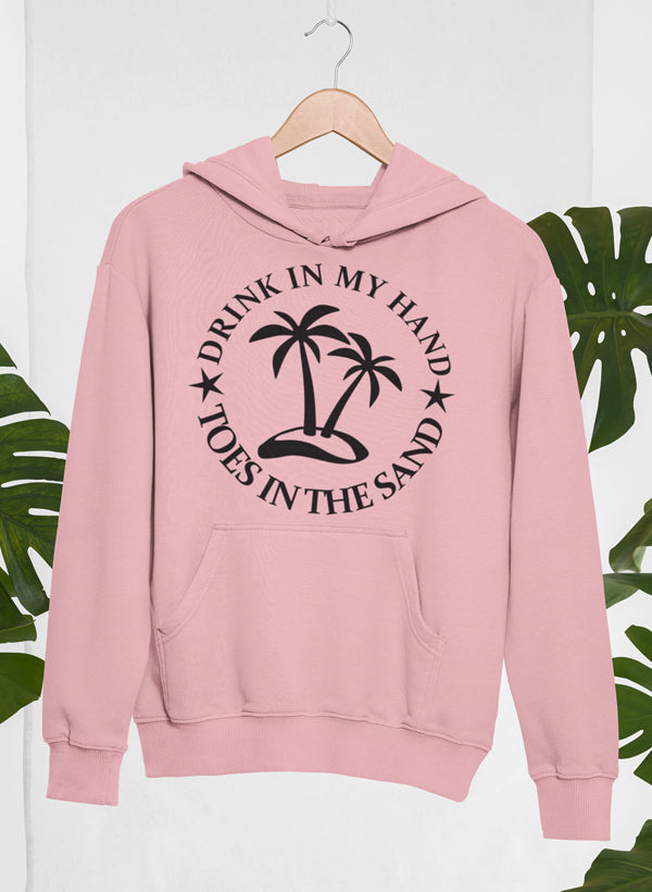 Drink In My Hand Toes In The Sand Hoodie shopmerchmallow Virgin Teez - Black Hoodie