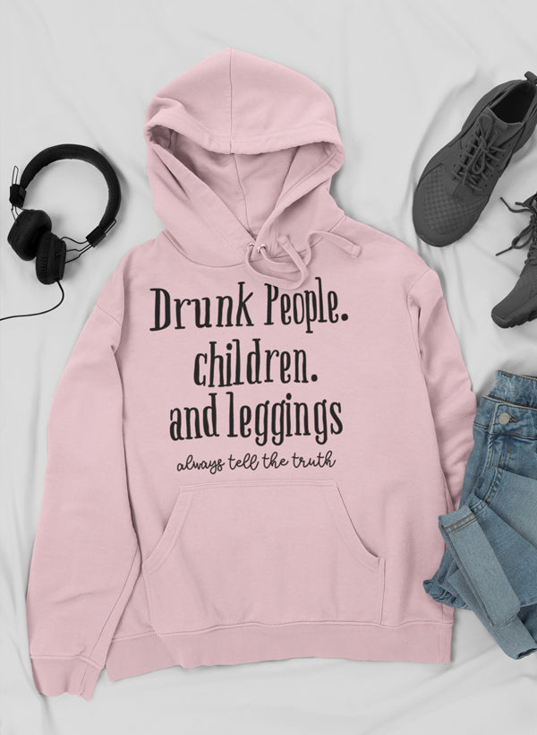 Drunk People Children And Leggings Hoodie shopmerchmallow Virgin Teez - Black Hoodie