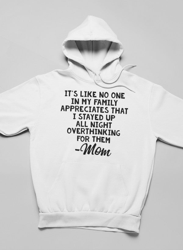 Overthinking Mom Hoodie shopmerchmallow Virgin Teez - Black Hoodie