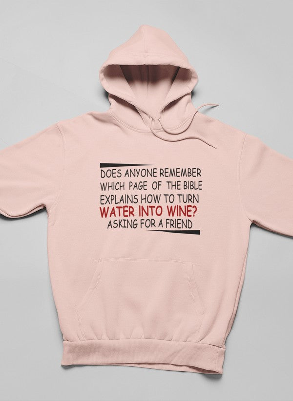 Water Into Wine Hoodie shopmerchmallow Virgin Teez - Black Hoodie
