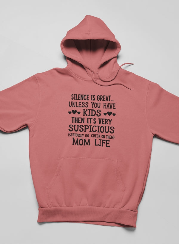 Silence Is Great Unless You Have Kids Hoodie shopmerchmallow Virgin Teez - Black Hoodie