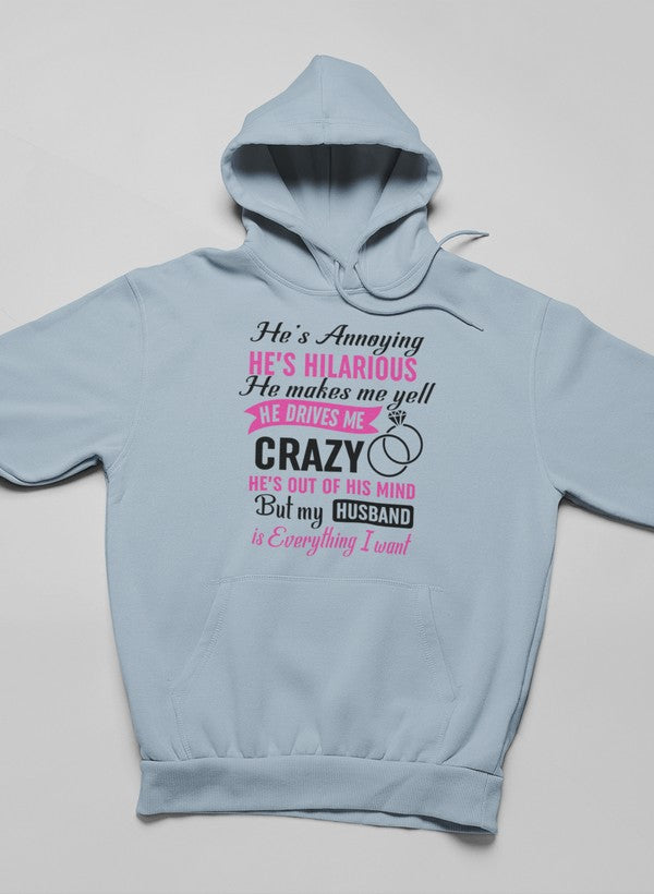 My Husband Is Everything I Want Hoodie shopmerchmallow Virgin Teez - Black Hoodie
