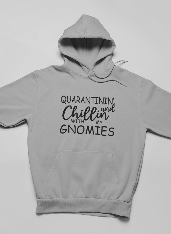 Quarantinin' And Chillin With My Gnomies Hoodie shopmerchmallow Virgin Teez - Black Hoodie