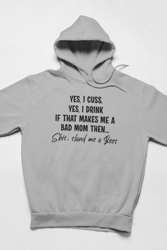 Bad Mom Hoodie shopmerchmallow Virgin Teez - Black Hoodie