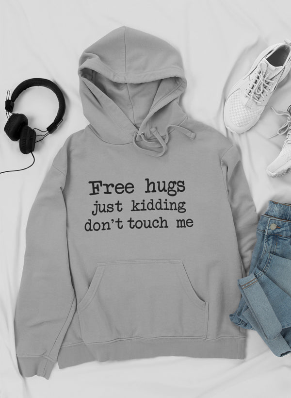 Free Hugs Hoodie shopmerchmallow Virgin Teez - Black Hoodie