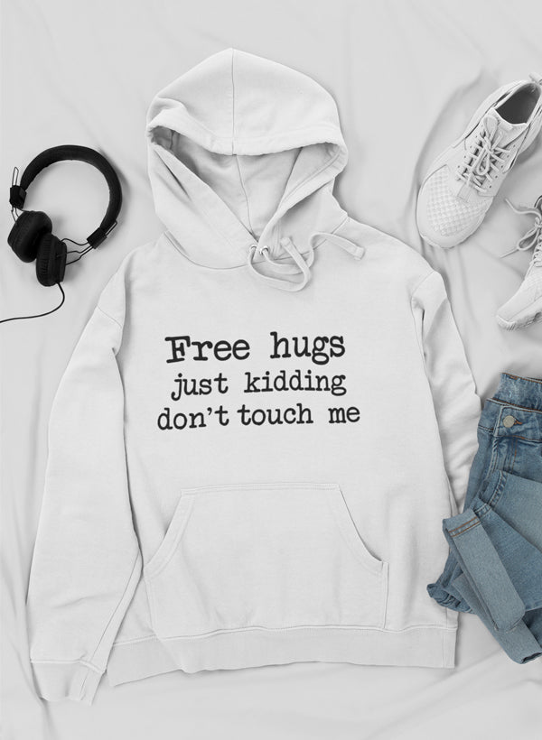 Free Hugs Hoodie shopmerchmallow Virgin Teez - Black Hoodie