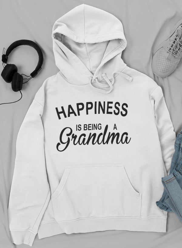 Happiness Is Being A Grandma Hoodie shopmerchmallow Virgin Teez - Black Hoodie